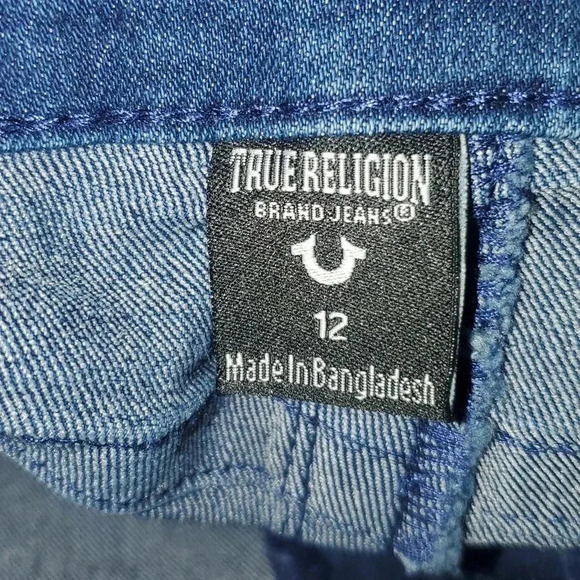 True Religion Halle Mid Rise Super Skinny Blue Jeans Red Stiching Size 12 NWT🔥 - Picture 11 of 16